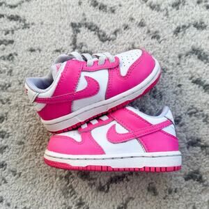 Nike Dunk Low FB9107-102 Toddler Size 5C Shoes 'Laser Fuchsia' Pink Sneakers